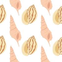 Colorful shells create a vibrant pattern on a light background for beach-themed design vector