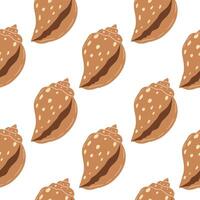 Seashell pattern design with brown colors and white background for decorative use vector
