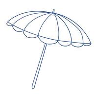 Simple beach umbrella outline on a white background for minimalist design purposes vector