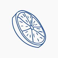 Illustrative drawing of a sliced lemon showcasing vibrant details and texture vector