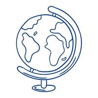 Educational globe illustrating Earth with a simple design on a wooden base vector