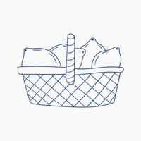 Fresh lemons in a woven basket placed on a light background for a bright, summery look vector