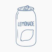Lemonade can with a simple design featuring a lemon illustration vector