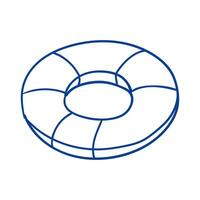 Lifebuoy floating device used for water safety during summer activities vector