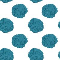 Unique teal shell pattern on a white background perfect for beach-themed designs vector