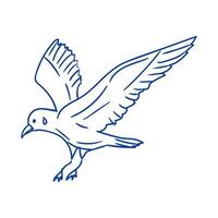 Bird in flight gracefully soaring through an open blue sky with a hint of clouds vector