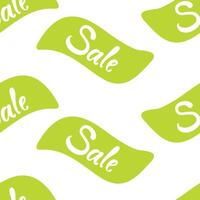 Bright green sale labels scattered on a white background highlight discounts and promotions vector