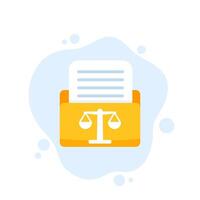 legal documents in folder icon, vector