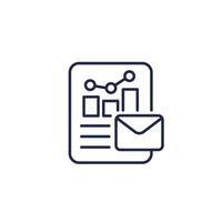 email marketing metrics line icon vector