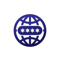 network password icon, computer security pictogram vector
