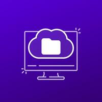 cloud storage, folder icon vector