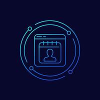 MAU icon, Monthly Active Users, linear design vector