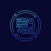 server performance icon in linear design vector