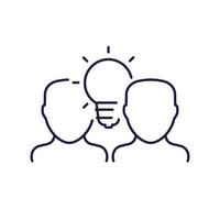 people and an idea line icon design vector
