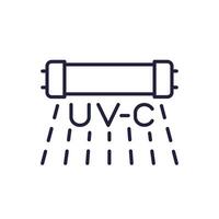 UV-C lamp line icon, germicidal Ultraviolet-C light vector