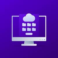 cloud storage icon, personal data in folders vector