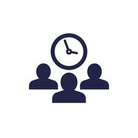 people and time icon on white vector