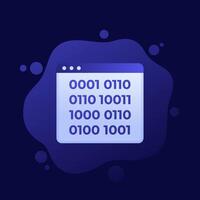 Binary code icon, design vector