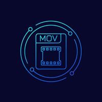 mov file icon, linear design vector