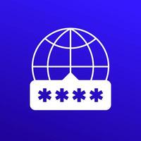 network password icon, computer security vector