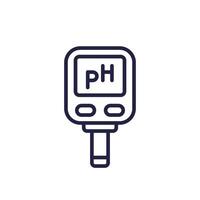 ph meter icon on white in line style vector