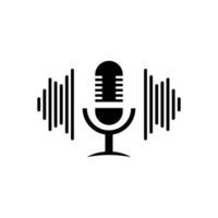 Microphone With Sound Waves vector