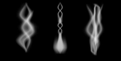 Abstract white shapes creating dynamic patterns against a black background exploring movement and form variability. vector