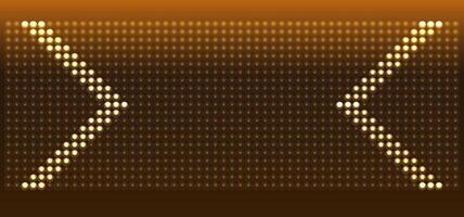 Bright illuminated arrow display with a warm background for directional signage or stage production. vector