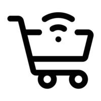 Simple Online Shopping outline icon. The icon can be used for websites, print templates, presentation templates, illustrations, etc vector