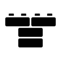Simple Bricks outline icon. The icon can be used for websites, print templates, presentation templates, illustrations. vector