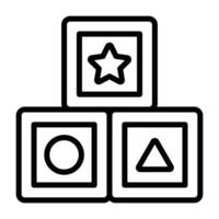 Simple Blocks outline icon. The icon can be used for websites, print templates, presentation templates, illustrations, etc vector