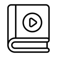 Simple Audio Book outline icon. The icon can be used for websites, print templates, presentation templates, illustrations, etc vector