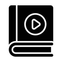 Simple Audio Book glyph icon. The icon can be used for websites, print templates, presentation templates, illustrations, etc vector
