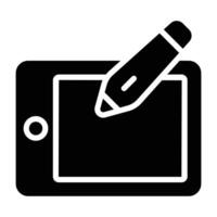 Simple Graphic Tablet glyph icon. The icon can be used for websites, print templates, presentation templates, illustrations, etc vector