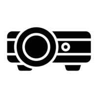 Simple Projector glyph icon. The icon can be used for websites, print templates, presentation templates, illustrations. vector