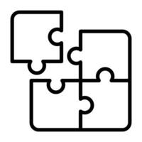 Simple Puzzle outline icon. The icon can be used for websites, print templates, presentation templates, illustrations, etc vector