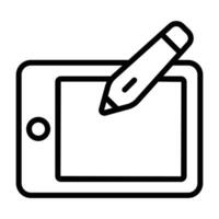 Simple Graphic Tablet outline icon. The icon can be used for websites, print templates, presentation templates, illustrations. vector