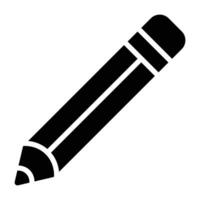 Simple Pencil glyph icon. The icon can be used for websites, print templates, presentation templates, illustrations, etc vector
