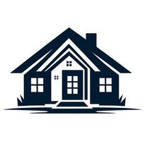A house with a door and windows on a white background vector