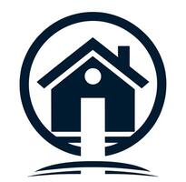 A house icon with a path leading to it vector