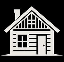 A house icon on a black background vector