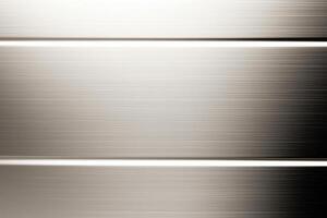 Brushed Metal Strips Background Texture - Abstract Silver Gray Horizontal Panels with Gaps and Reflections photo