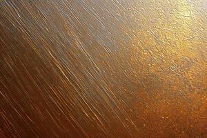 Dark Brushed Bronze Metallic Texture Background - Abstract Industrial Copper Surface Wallpaper with Diagonal Lines and Rough Pattern photo