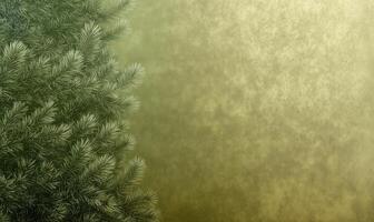 Pine Needles Texture on Gold Background - Abstract Nature Meets Luxury Design with Evergreen Foliage Edge photo