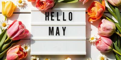 hello may flowers photo