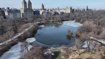 Above view of Central Park at Manhattan New York United States.. Skyline Aerial View. photo