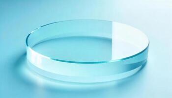 Glass Platform with Floating Effect and Light Reflections photo