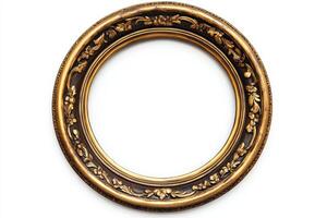 Wood picture frame isolated on white background with clipping path. photo