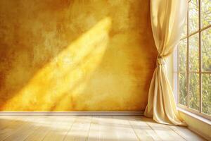 Background, wall painted with golden. photo