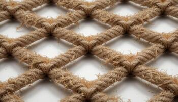 Rope forming a symmetrical square grid. photo